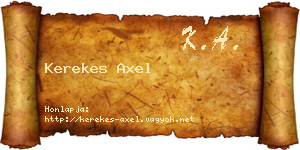 Kerekes Axel névjegykártya